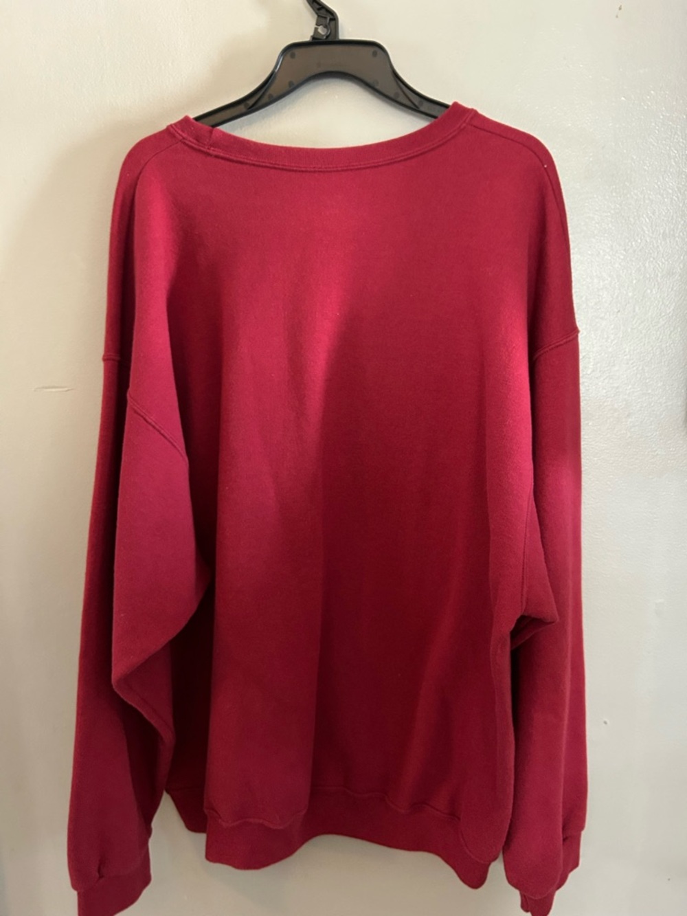 Red oversized fleece pullover sweatshirt - Picture 6 of 10
